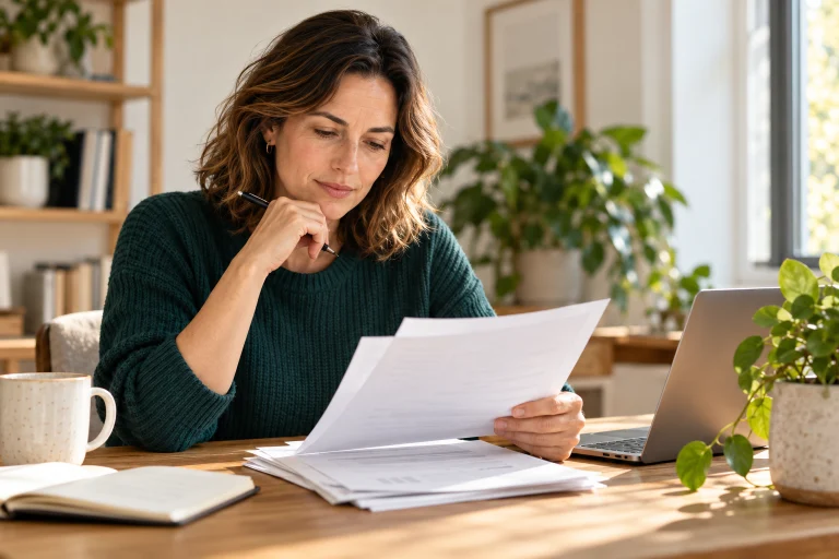 Illustrative professional reviewing work experience and process documents